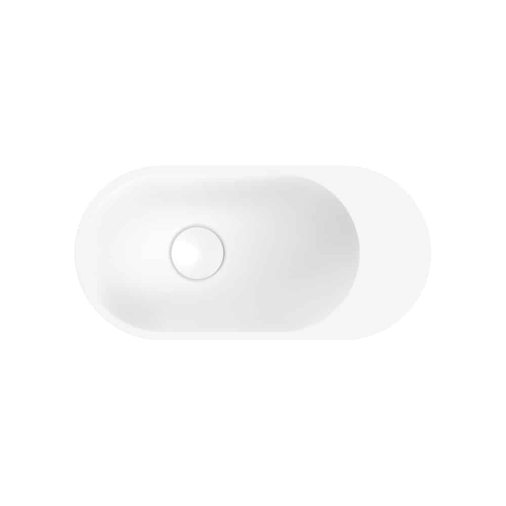 Fienza Ari Solid Surface Wall Basin, No Tap Hole