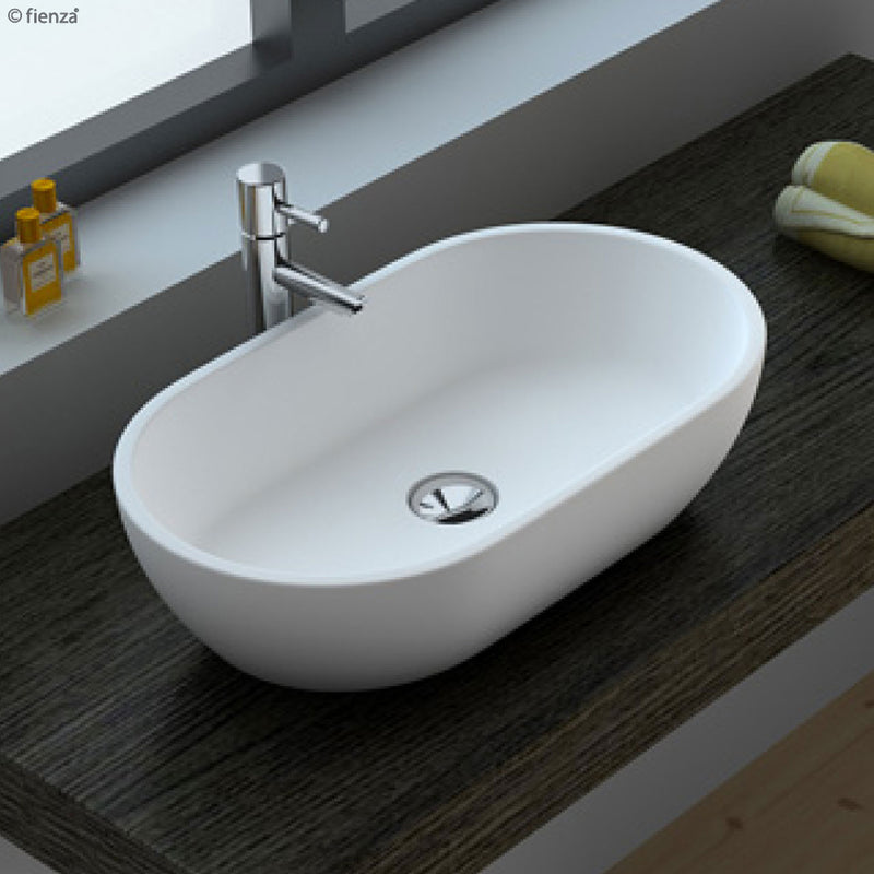 Fienza Nero Solid Surface Basin Matte White