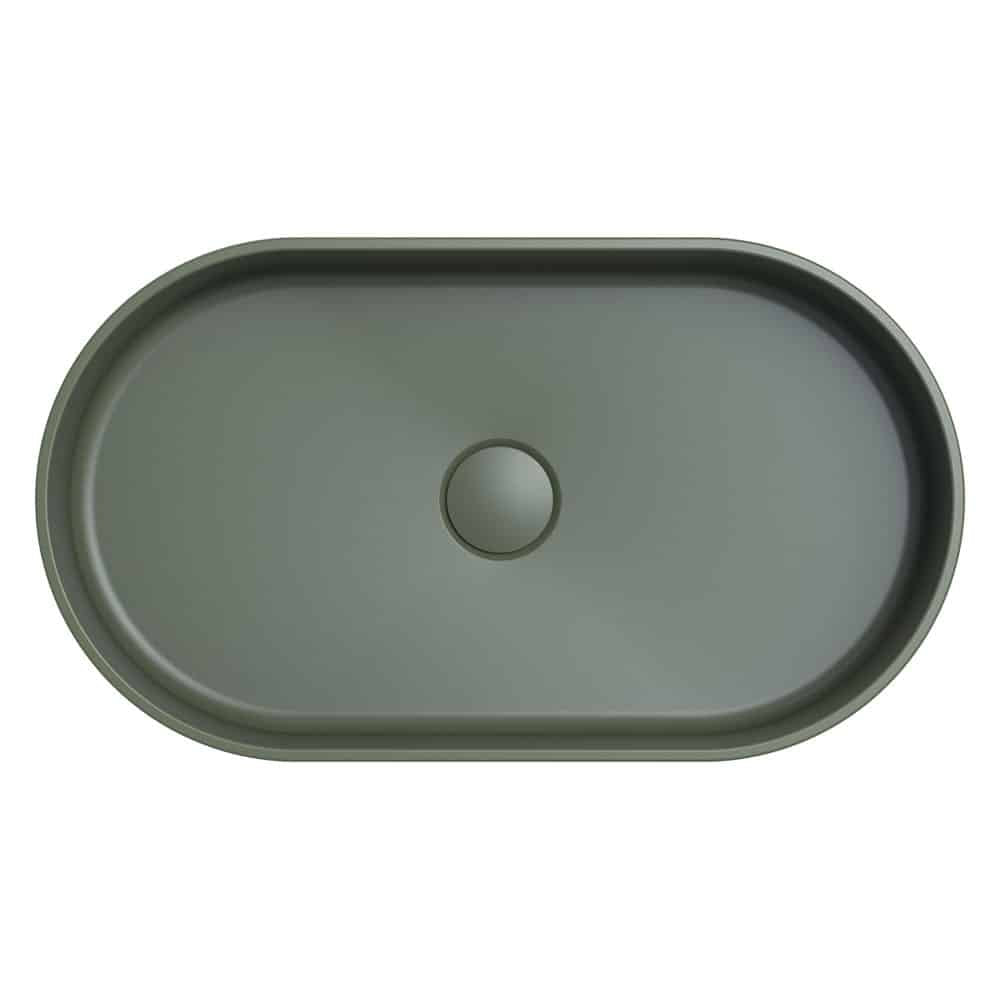 Fienza Minka Pill Oval Solid Surface Above Counter Basin, Forest