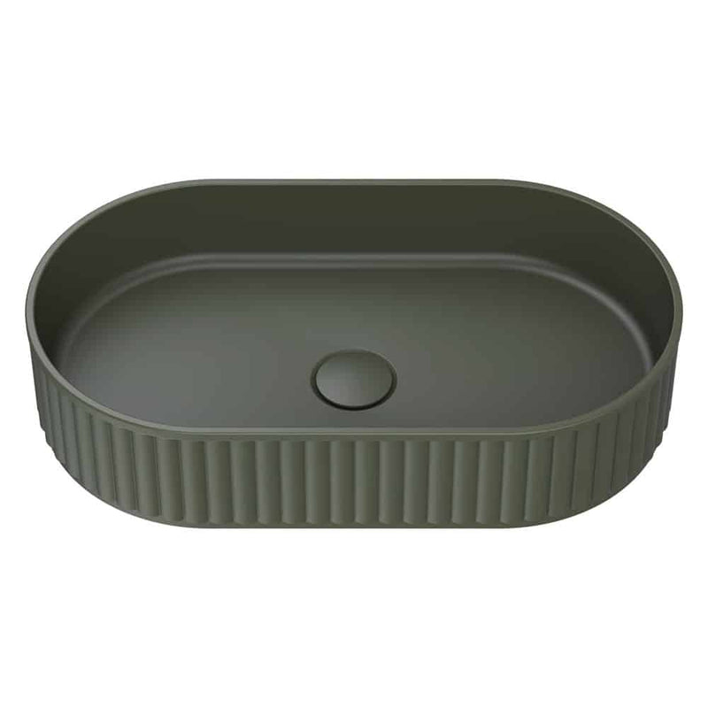 Fienza Minka Pill Oval Solid Surface Above Counter Basin, Forest