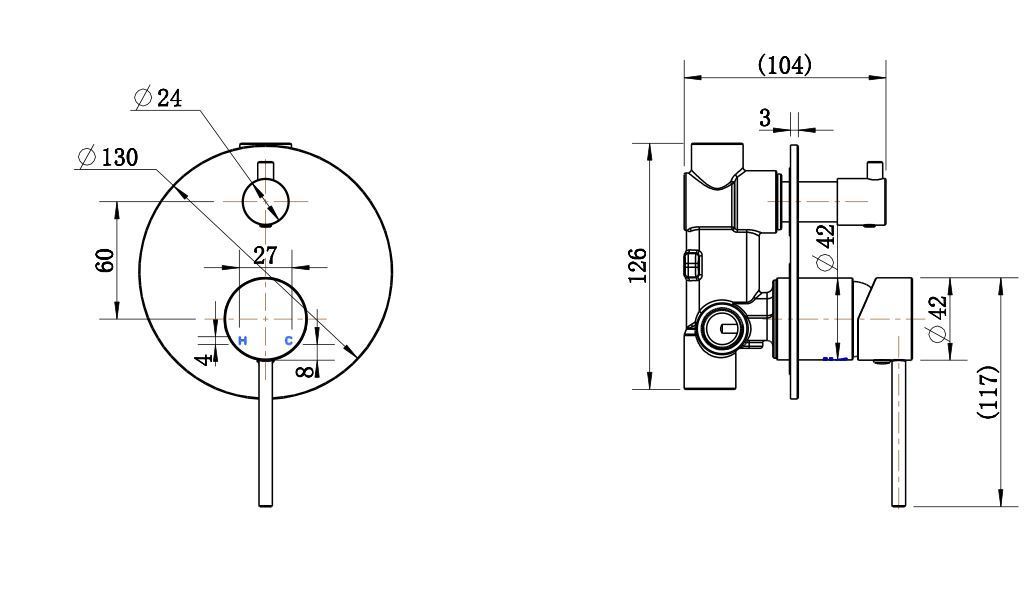 Modern National Star Mini Shower Mixer Diverter Brushed Bronze Gold