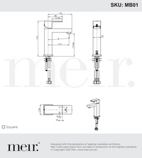 Meir Square Basin Mixer - Matte Black