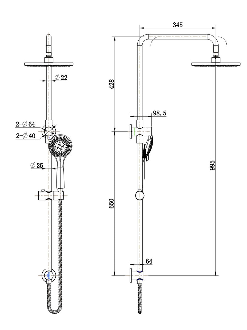 Chloe Round Matte Black Bathroom Package