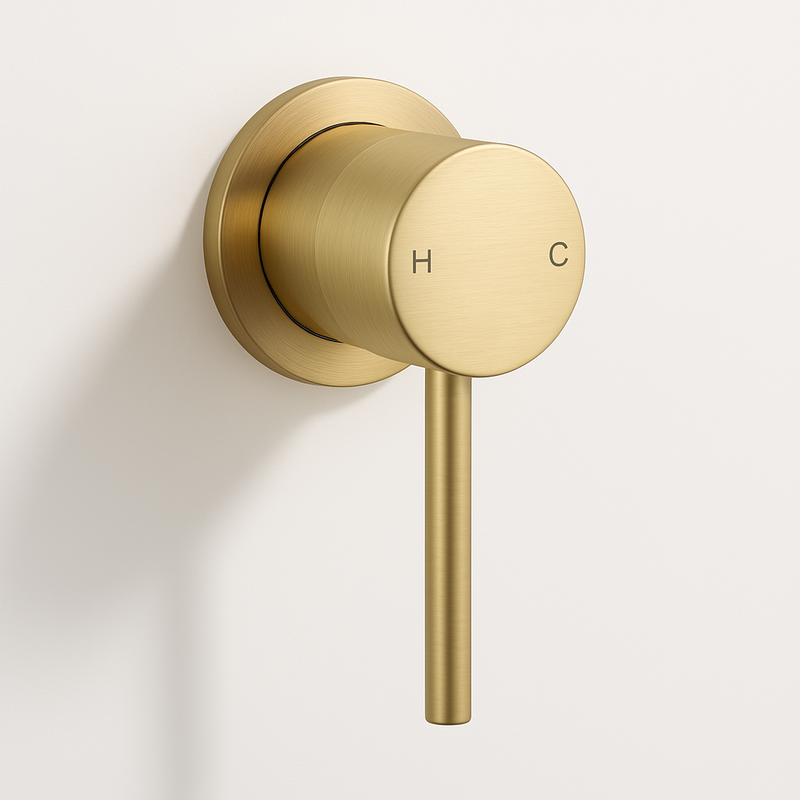 Ovia Milan Shower Bath Mixer Round Brushed Gold