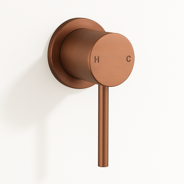 Ovia Milan Shower Bath Mixer Round Brushed Bronze Copper