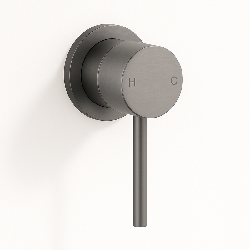 Ovia Milan Shower Bath Mixer Round Gunmetal Grey