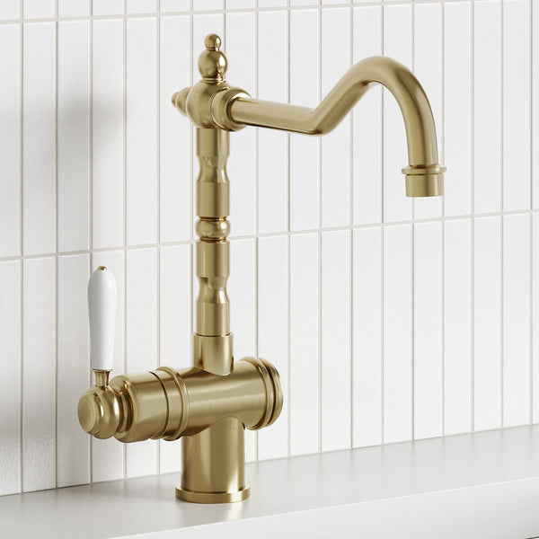 Modern National Bordeaux Kitchen Mixer Brushed Bronze