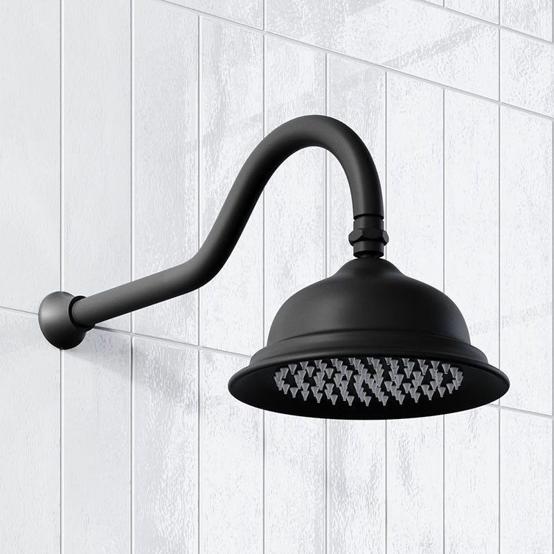 Modern National Bordeaux Shower Arm and Rose Black