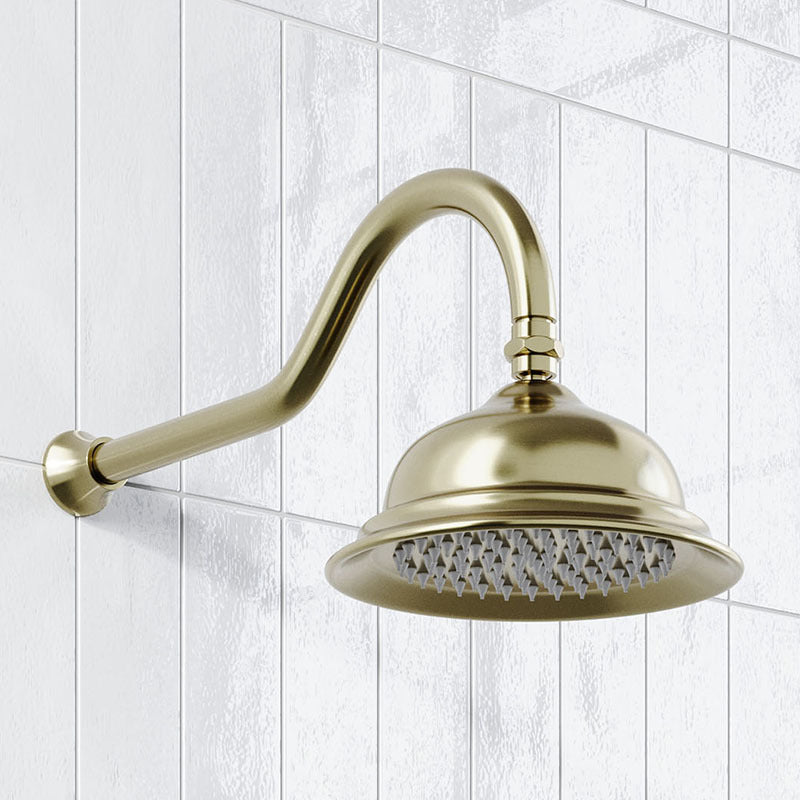 Modern National Bordeaux Shower Arm and Rose Brushed Bronze