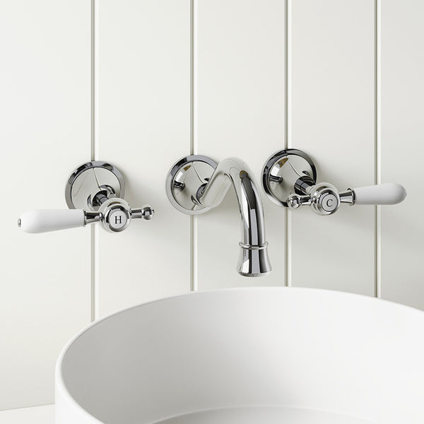 Modern National Bordeaux Wall Bath Set Chrome