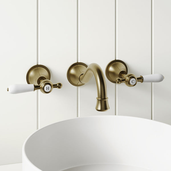 Modern National Bordeaux Wall Bath Set Brushed Bronze
