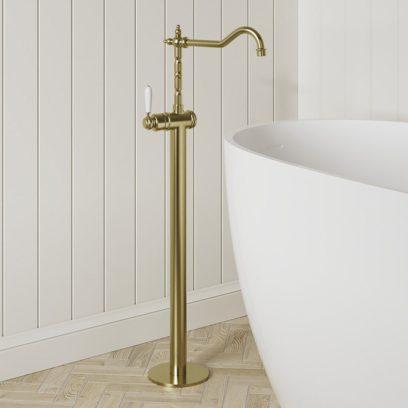 Modern National Bordeaux Freestanding Bath Mixer Brushed Gold