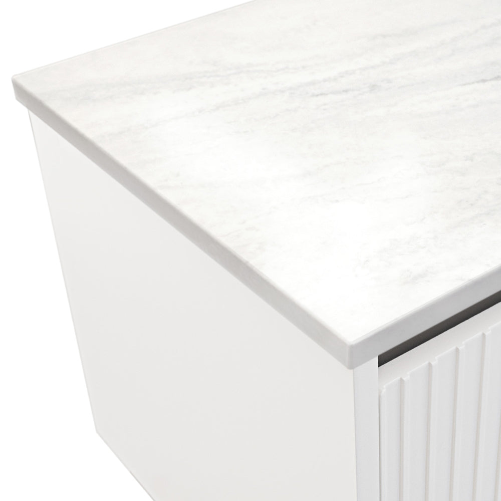 Fienza Cloudburst Solid Surface Vanity Benchtop, Curved Full Depth