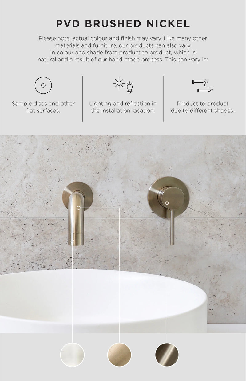 Meir Round Ceiling Shower Arm 300mm PVD Brushed Nickel