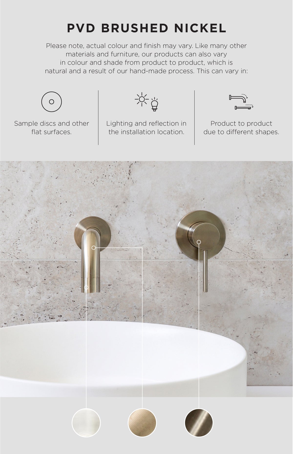 Meir Round Shower Rose 200mm - PVD Brushed Nickel — image 4
