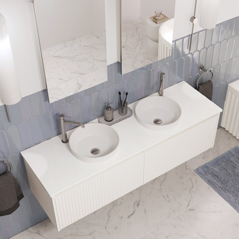 Fienza Crystal Pure Silica Free Stone Vanity Benchtop, Rectangular Full Depth