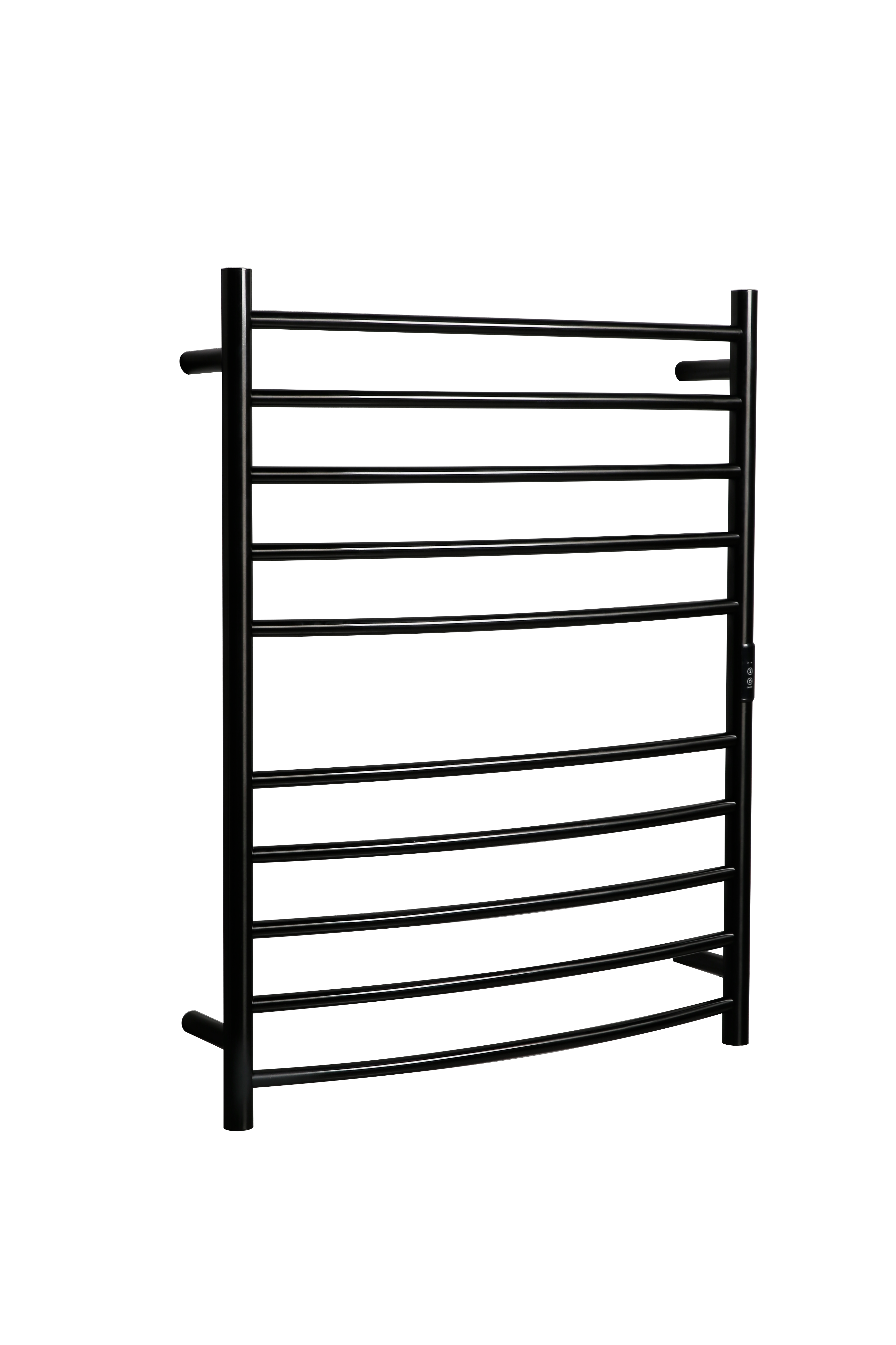 Hotwire Curved Round Heated Towel Rail 10 Bars Gun Metal 900hx700w Inc Timer