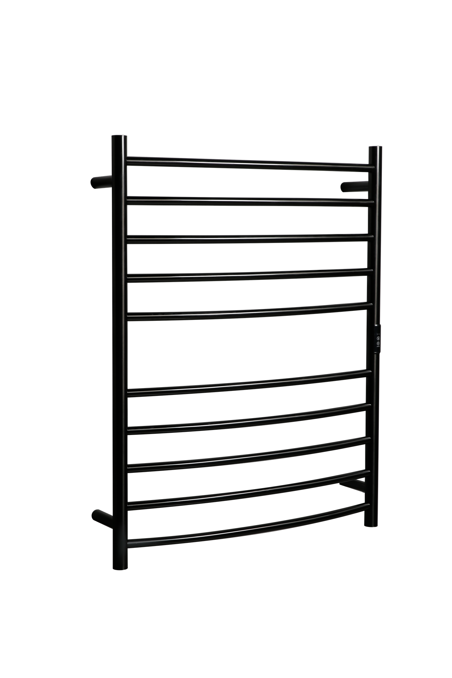 Hotwire Curved Round Heated Towel Rail 10 Bars Gun Metal 900hx700w Inc Timer