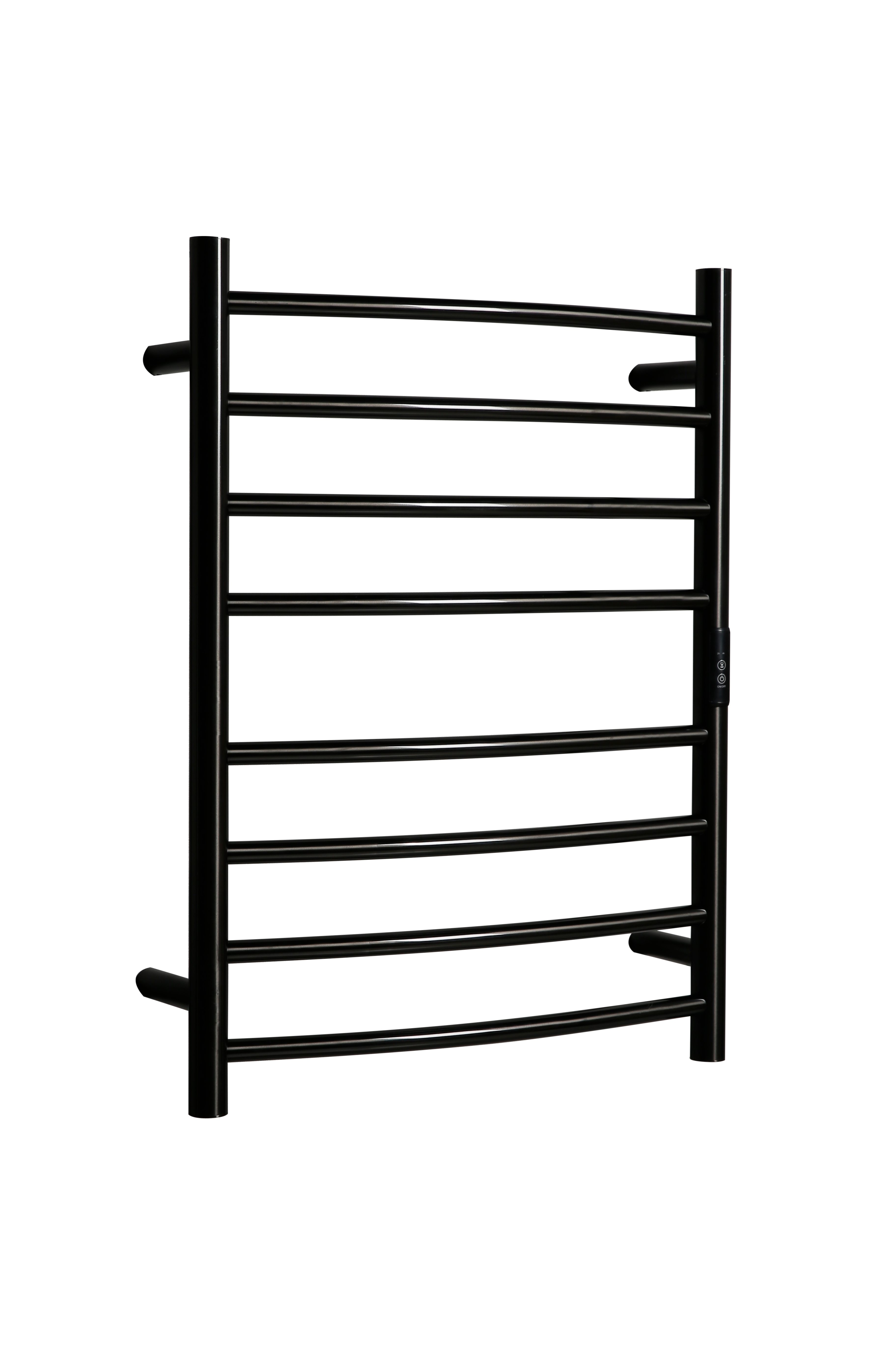 Hotwire Curved Round Heated Towel Rail 8 Bars Gun Metal 700hx530w Inc Timer