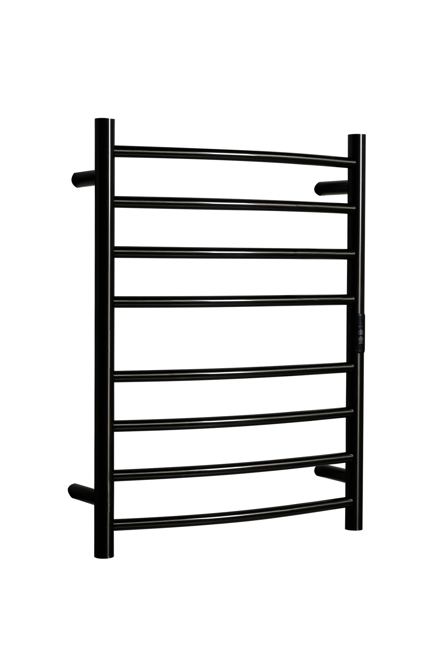 Hotwire Curved Round Heated Towel Rail 8 Bars Gun Metal 700hx530w Inc Timer