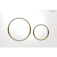 Geberit Sigma 20 White Round with Gold Trim Button