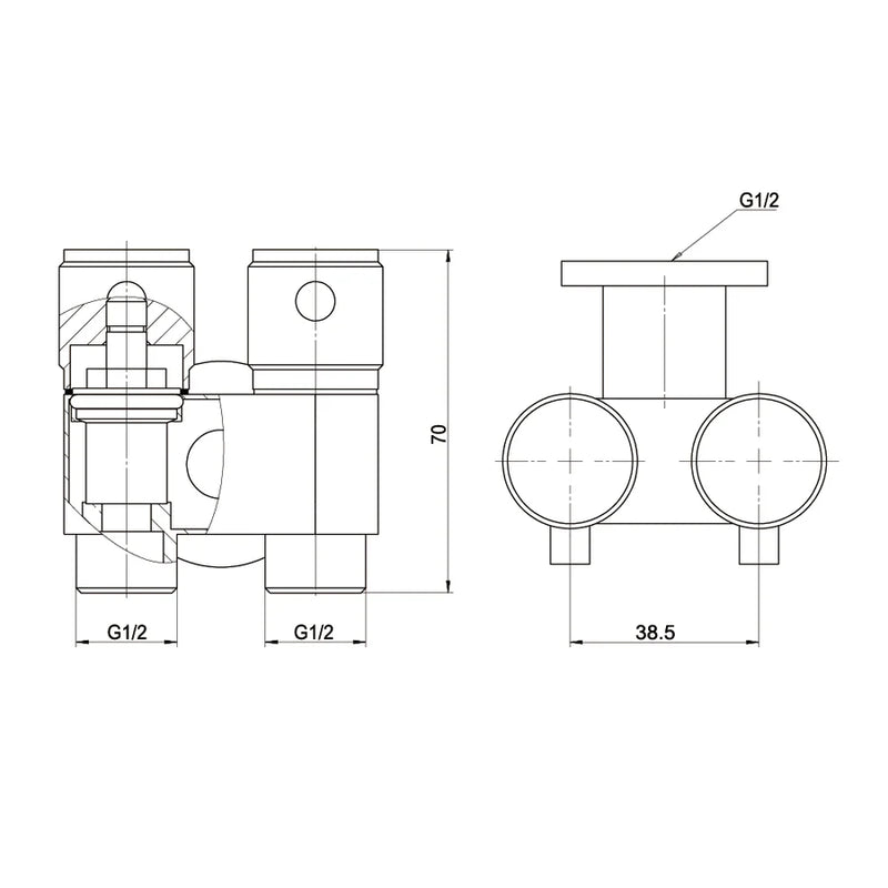 Ovia Dual Control Mini Cistern Tap Brushed Gold
