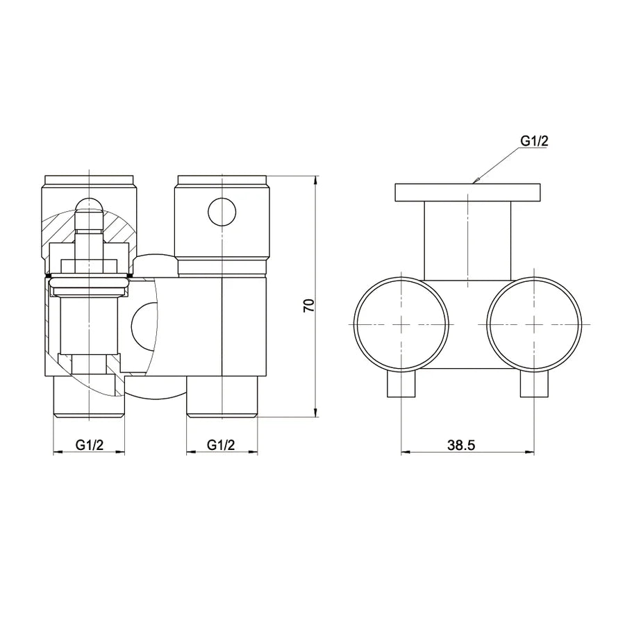 Ovia Dual Control Mini Cistern Tap Brushed Copper