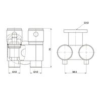 Ovia Dual Control Mini Cistern Tap - Brushed Copper