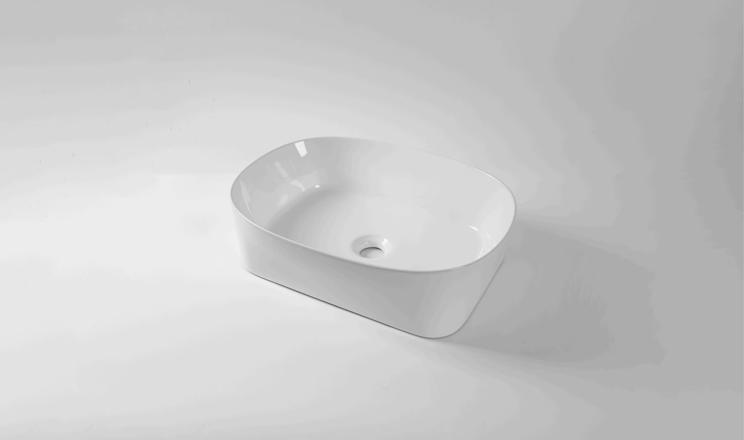 Ovia Claya Dove Counter Top Basin Gloss White