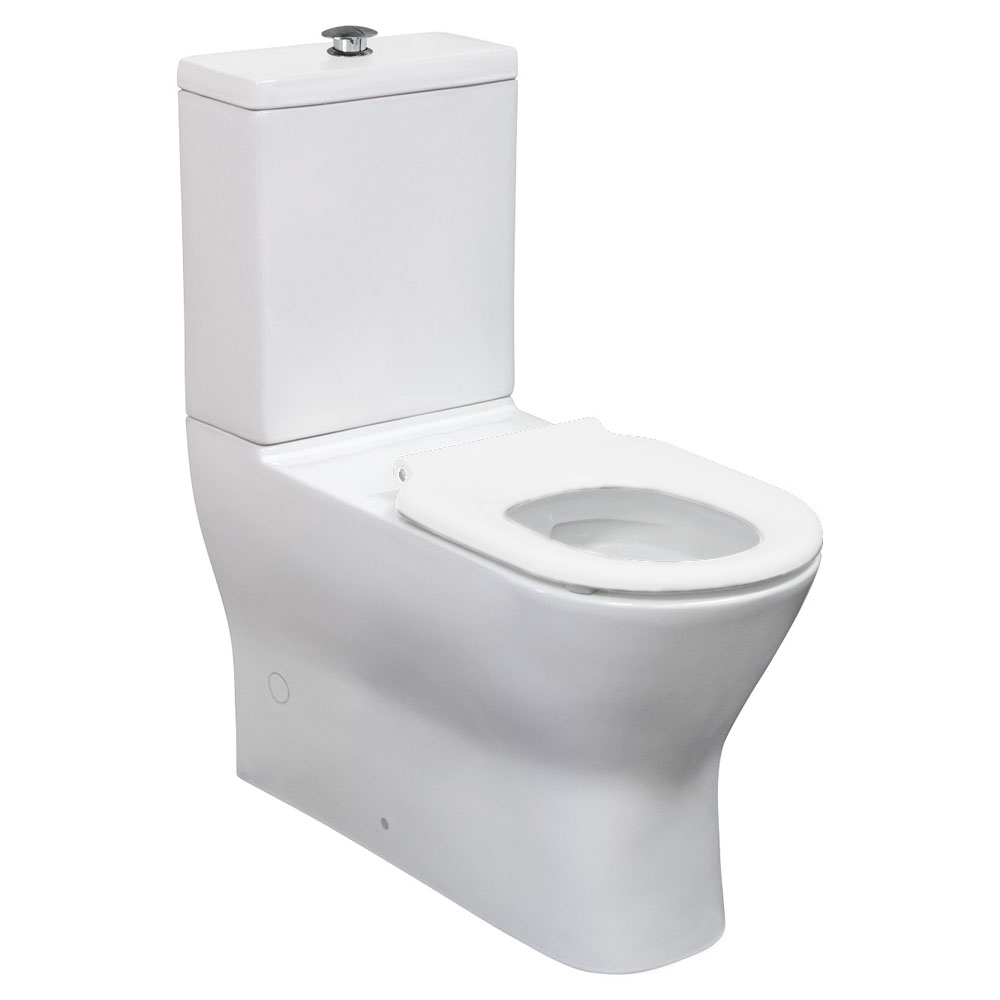 Fienza Disabled Delta Care Back-to-Wall Suite, White Seat S-Trap