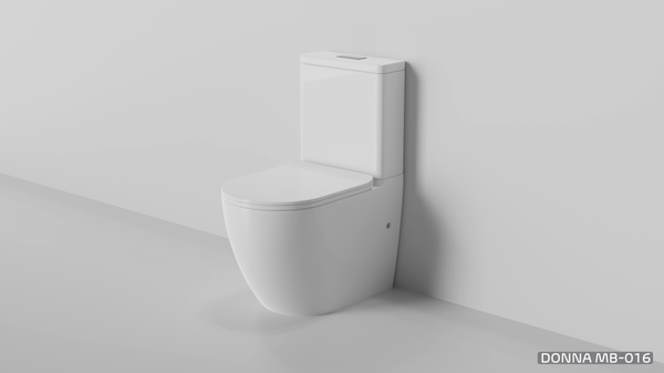 Zumi Donna Rimless Whirlpool Flushing Two-pieces Back to Wall Toilet Suite