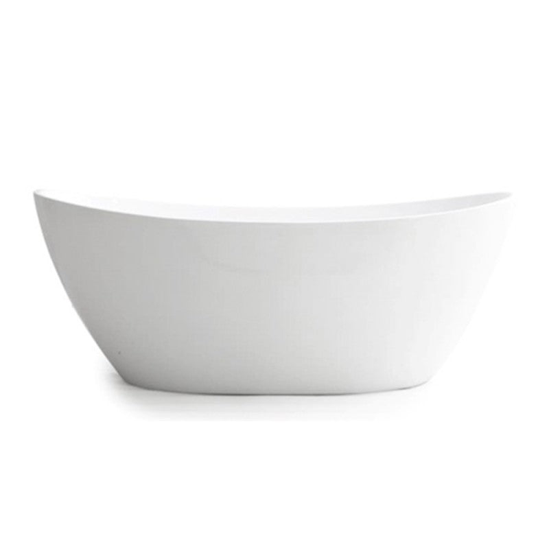 1660x780x665mm Evie Oval Bathtub Freestanding Acrylic Gloss White Bath tub NO Overflow
