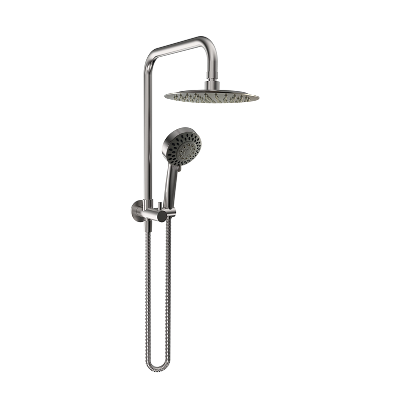 Elle Stainless Steel 2 in 1 Shower with Built In Diverter Half Rail
