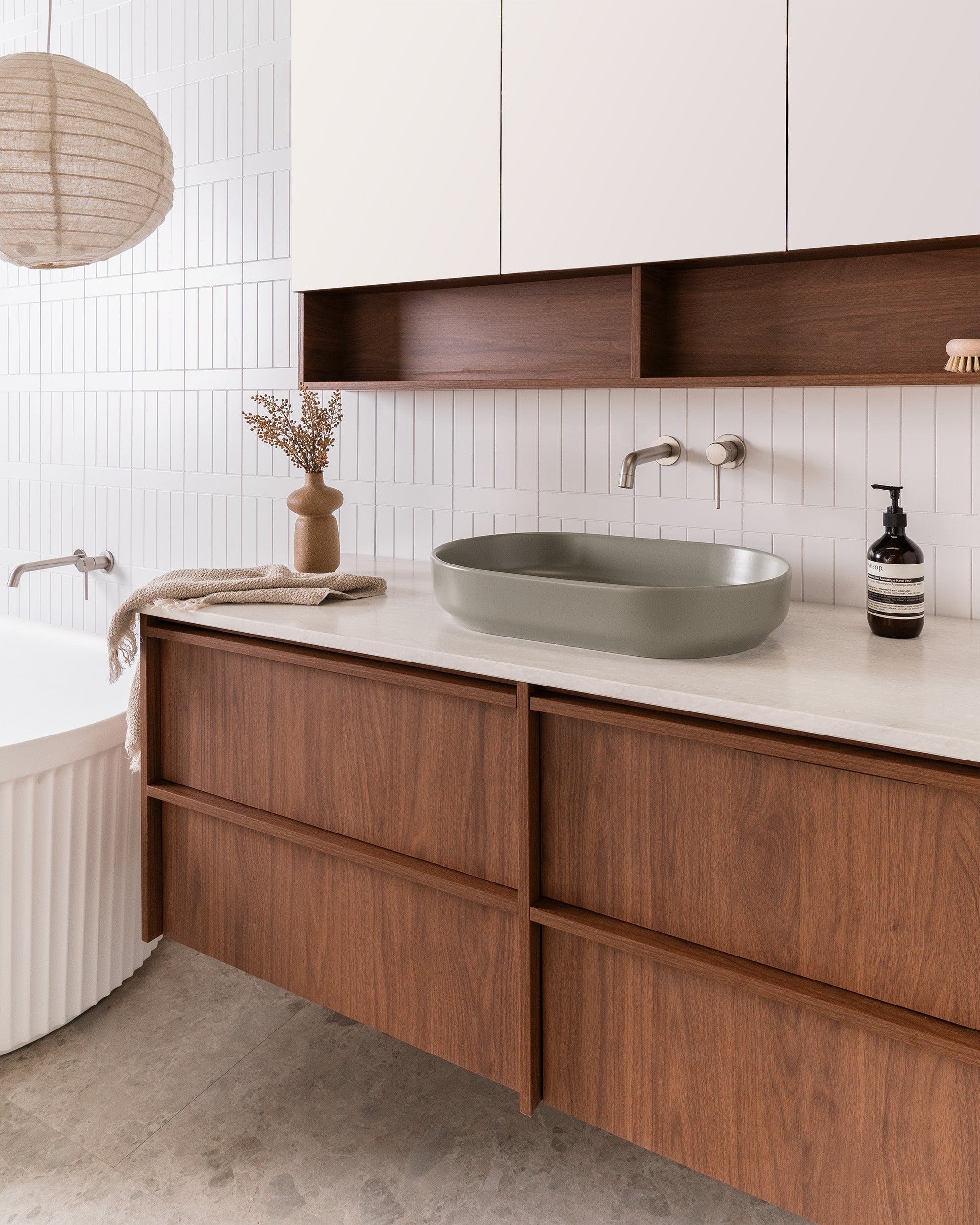 Eli 1500mm Wall Hung - Florentine Walnut Lifestyle