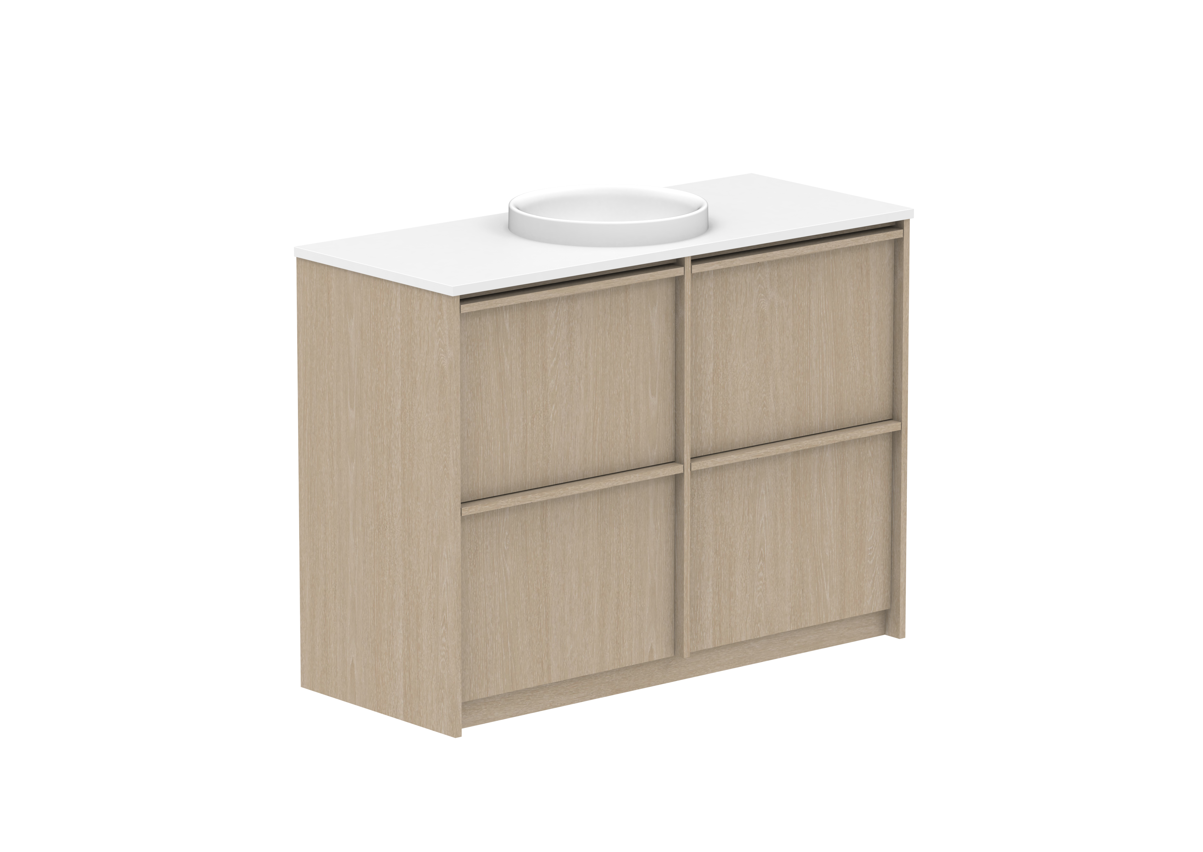 Eli 1200mm Floor Mount - Coastal Oak Centre Bowl