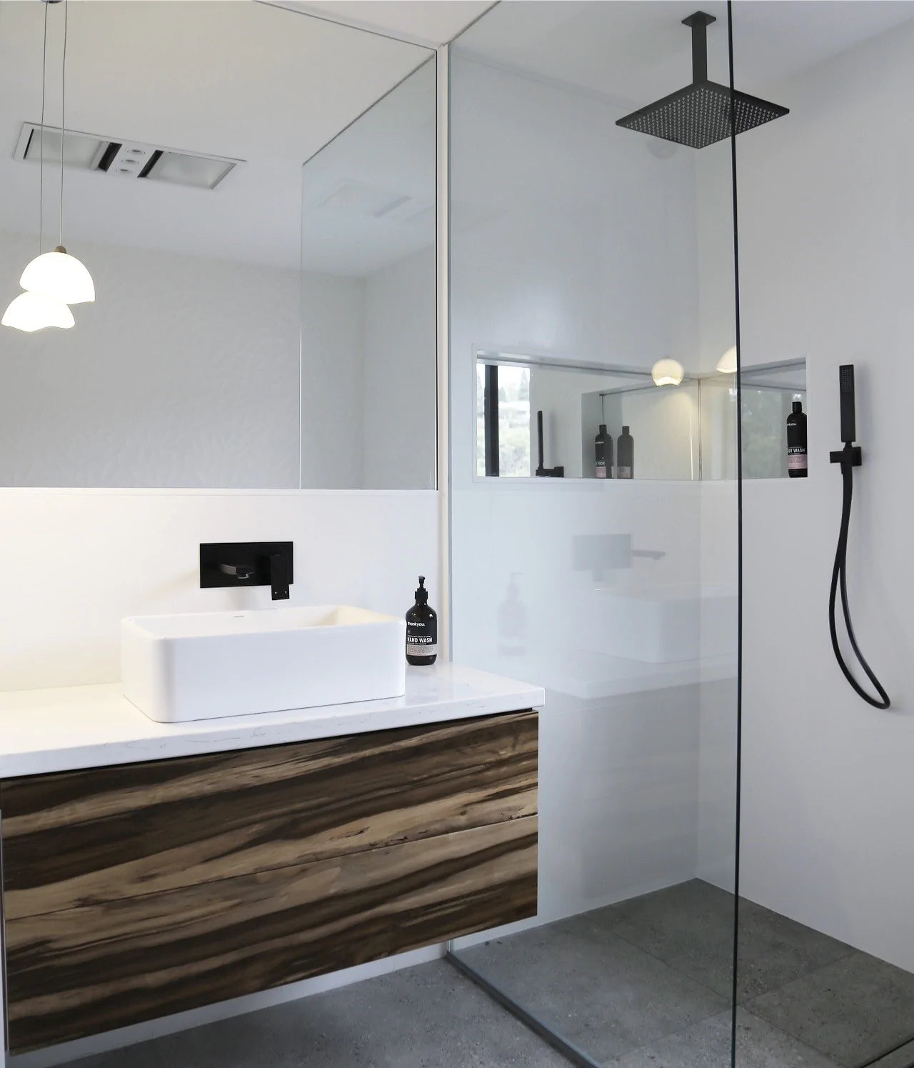 Meir Square Ceiling Shower 300mm ROSE, 200mm Dropper