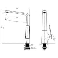 Norico Esperia Chrome & Matte Black Kitchen Mixer