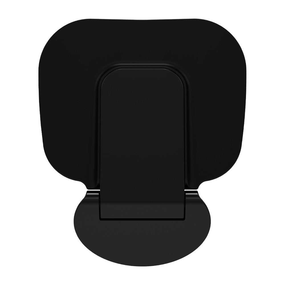 Fienza Care Folding Shower Seat, Matte Black Base, Satin Black Seat — image 2