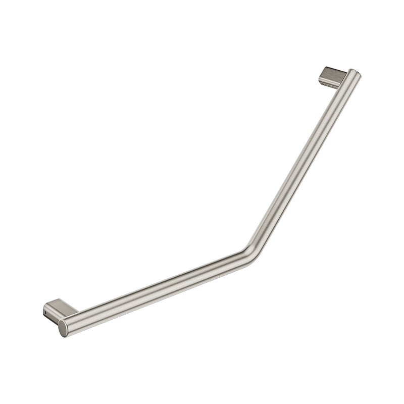 Fienza 135° Care Slimline Ambulant Care Reversible Left/Right Hand Grab Rail, Brushed Nickel