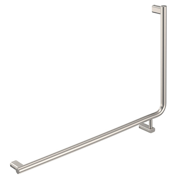 Fienza 90° Care Slimline Left-Hand Grab Rail - Brushed Nickel