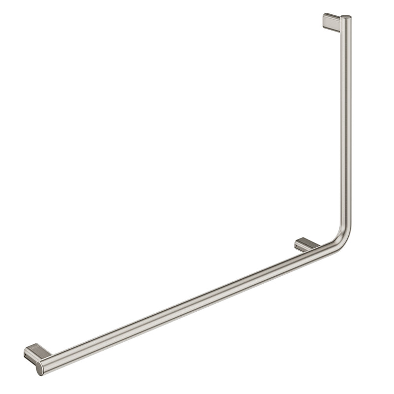 Fienza Independent Living, 90° Care Slimline Left-Hand Grab Rail, Brushed Nickel