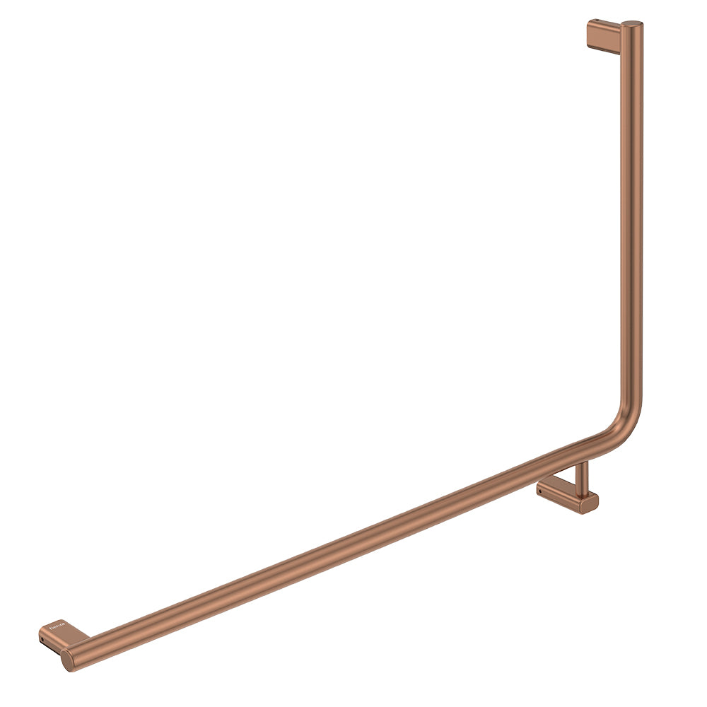 Fienza 90° Care Slimline Left-Hand Grab Rail, Brushed Copper