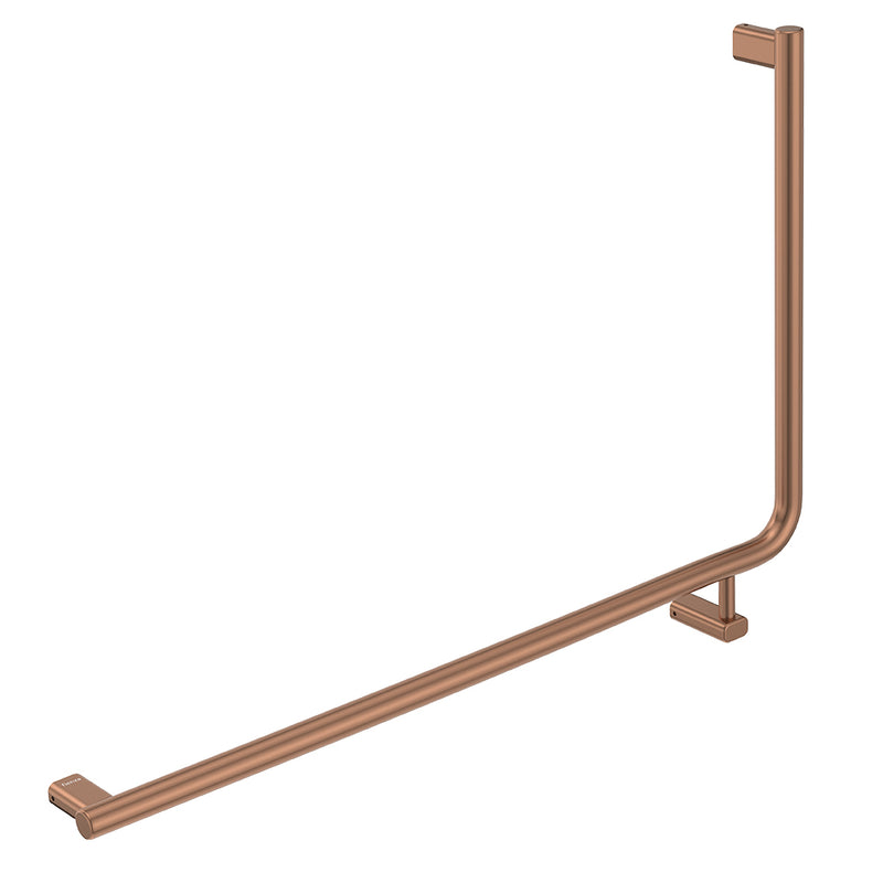 Fienza 90° Care Slimline Left-Hand Grab Rail, Brushed Copper