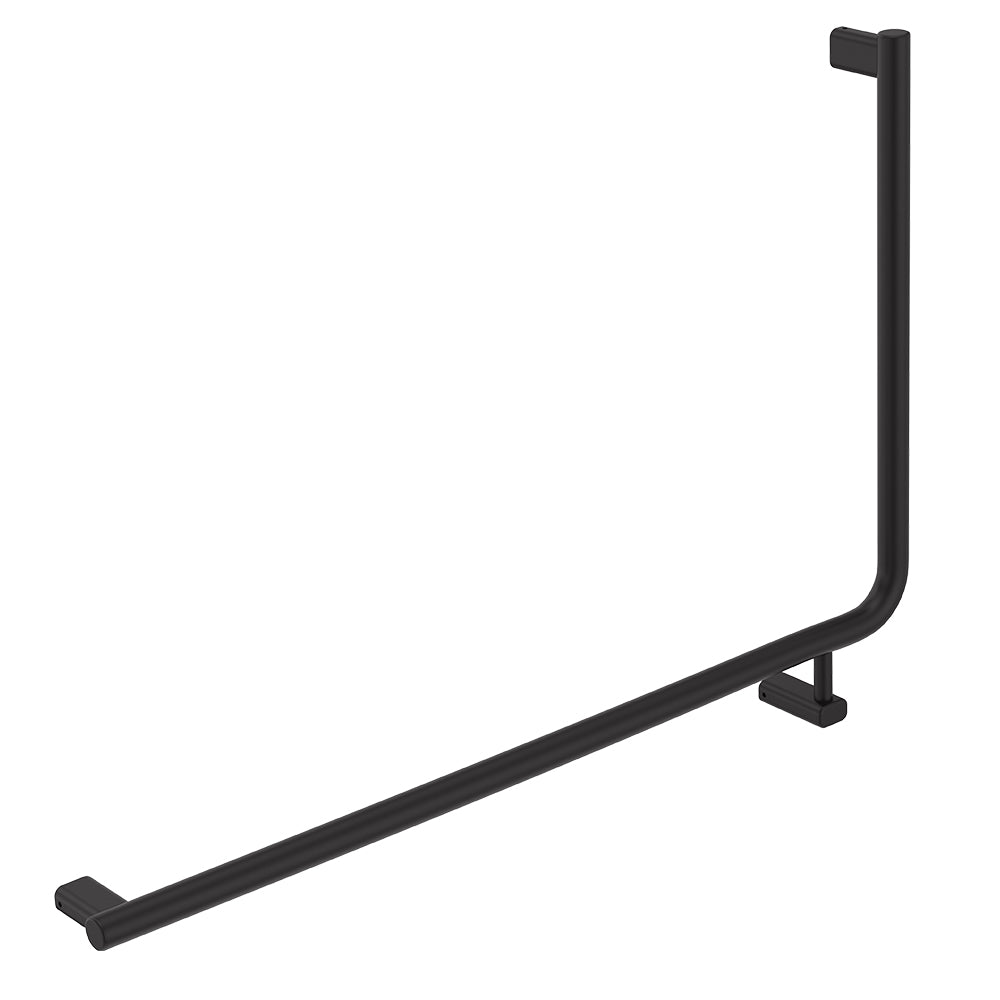 Fienza 90° Care Slimline Left-Hand Grab Rail, Matte Black