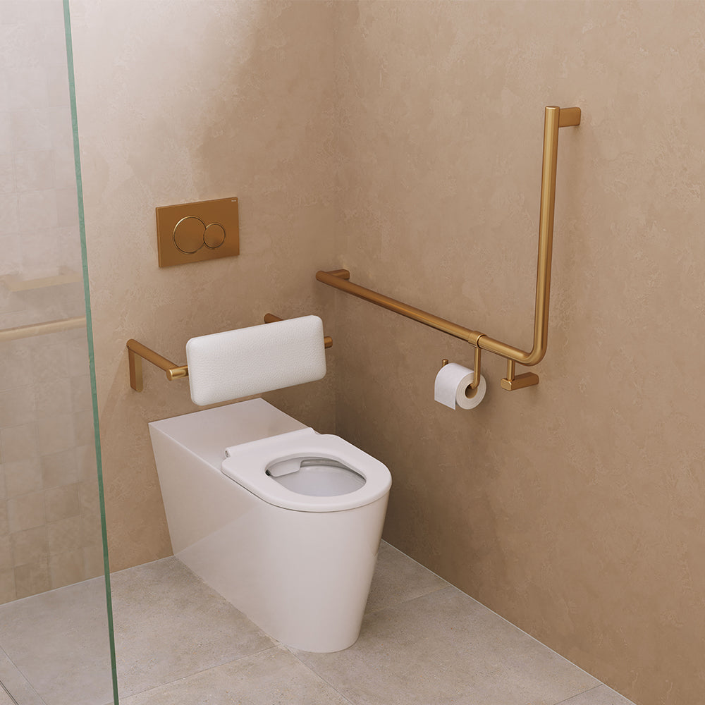 Fienza 90° Care Slimline Left-Hand Grab Rail, Urban Brass — image 2