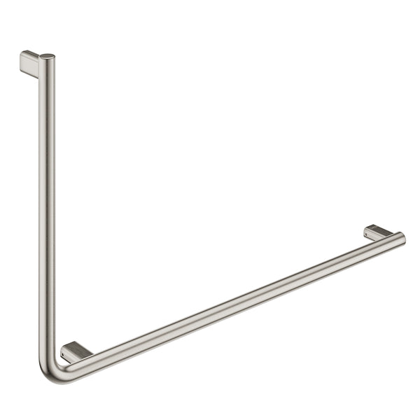 Fienza Independent Living, 90° Care Slimline Right-Hand Grab Rail, Brushed Nickel