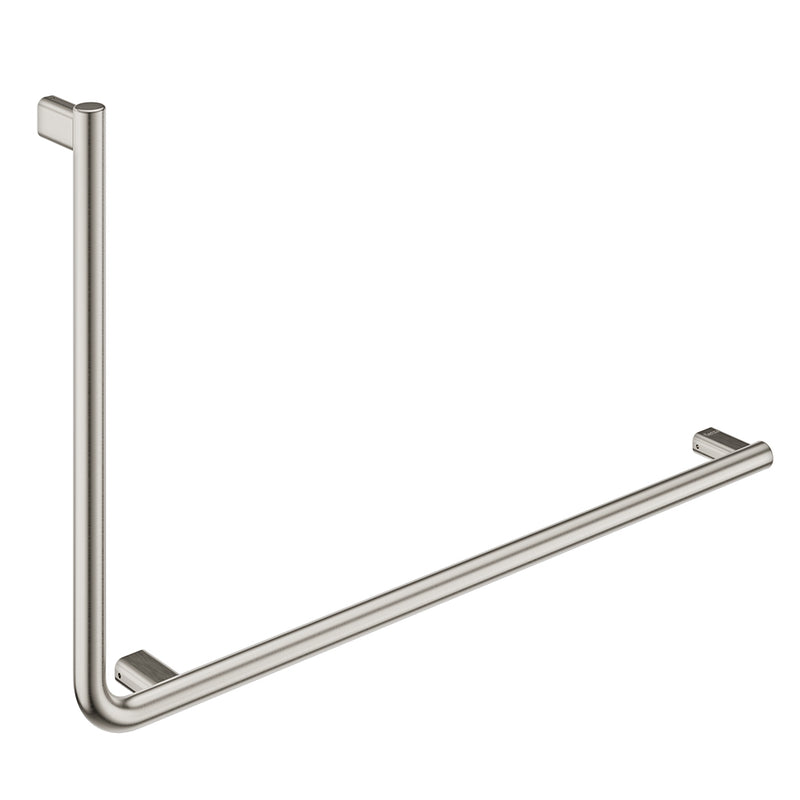 Fienza Independent Living, 90° Care Slimline Right-Hand Grab Rail, Brushed Nickel