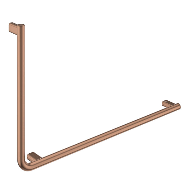 Fienza Independent Living, 90° Care Slimline Right-Hand Grab Rail, Brushed Copper