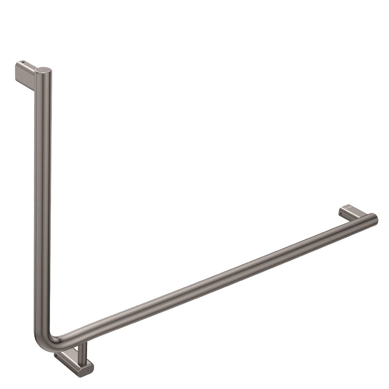 Fienza 90° Care Slimline Right-Hand Grab Rail, Gun Metal