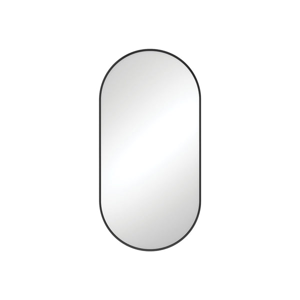 Empire Matte Black Framed Pill Oval Shaped Mirror 450 x 900mm